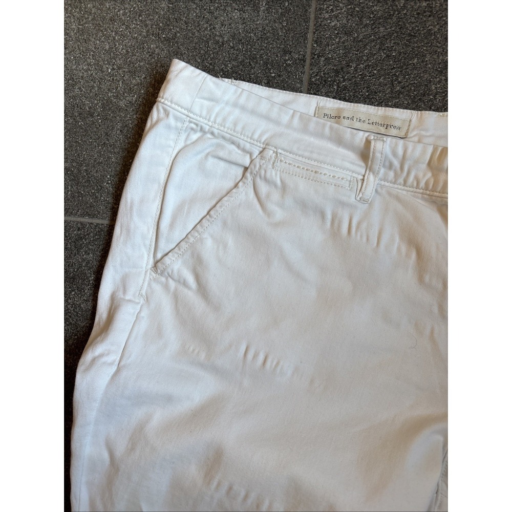 Anthropologie Pilcro Hyphen Stretch Cotton Chinos White  Women's Size 32 - Picture 6 of 16